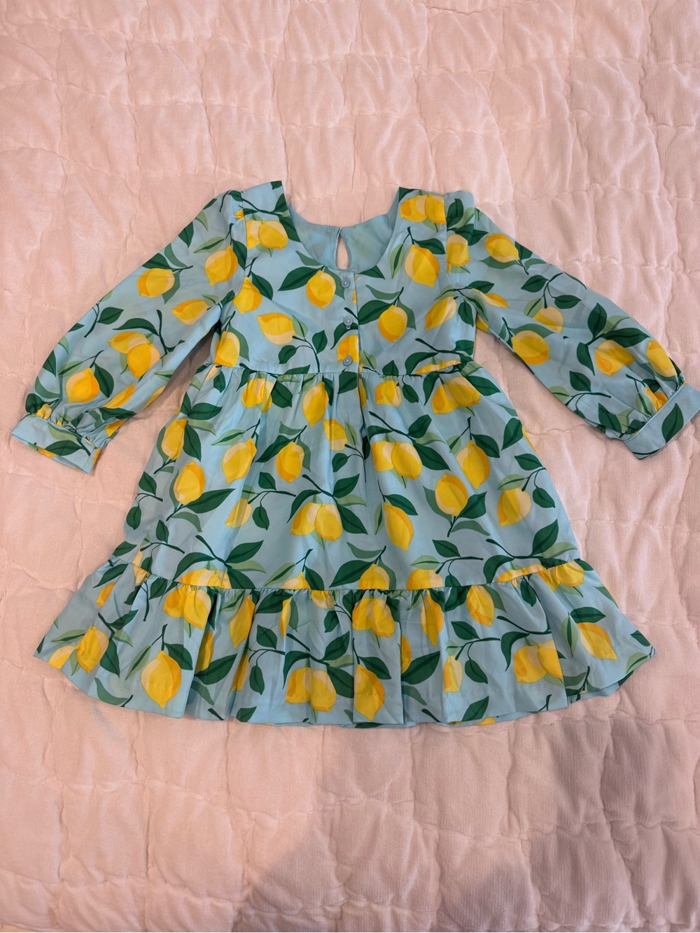 Janie and Jack Blue Dress with Yellow Lemon Print